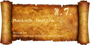 Mantsch Teofila névjegykártya